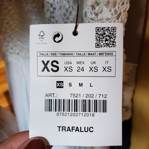 NWT Zara White Lace Crepe Chiffon Buttondown Maxi Tank Top Womens XSmall - Picture 5 of 5